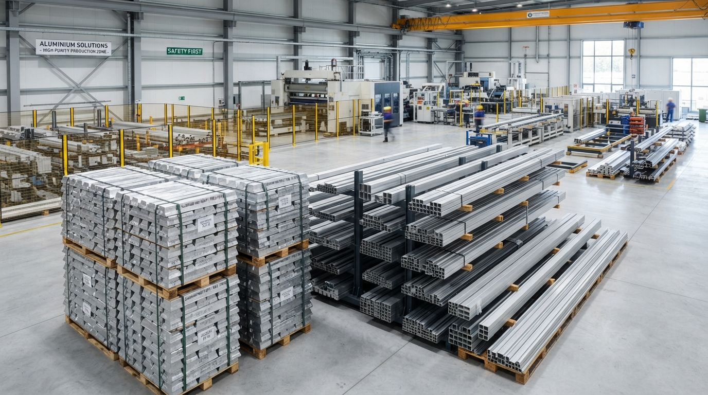 Aluminium ingots and extrusions