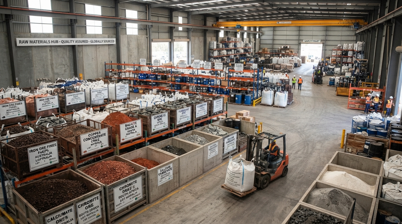 Industrial raw materials stored